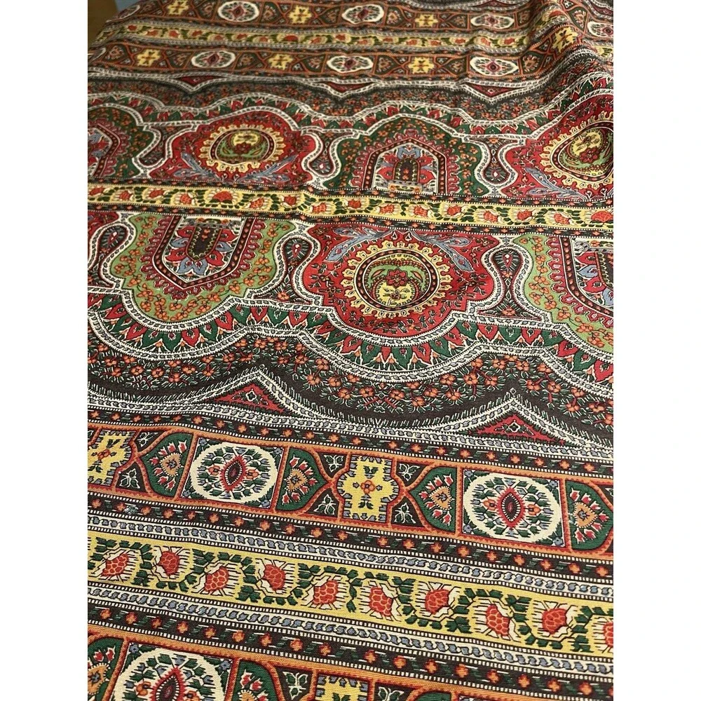 Pottery Barn Linen Blend Paisley Persian Inspired 50x50” Square Tablecloth
